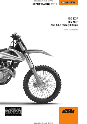 KTM MOTORRAD 2017 - 450 XC-F SX-F FACTORY - WERKSTATT SCHECKHEFT - NACHDRUCK