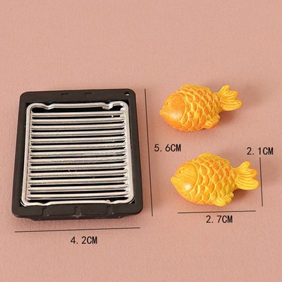 1/12 Dollhouse Grilled Fish Barbecue Grill Dollhouse Miniature Kitchen Accessory