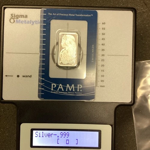 PAMP Suisse Lady Fortuna 10 gram .999 fine Silver Bar in sealed Assay Card
