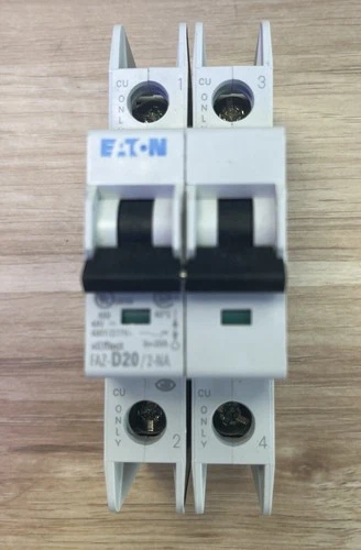 Eaton  FAZ-D20/2-NA Circuit Brkr,FAZ,D Curve,2 Pole,20A 480Y/277VAC New