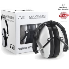 Lightweight 34dB Noise Reduction Ear Muffs - Adjustable  Foldable Design