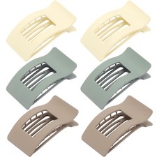 6 Pack Flat Hair Claws Clips for Women, Large Extra Strong Thick Clips for ...