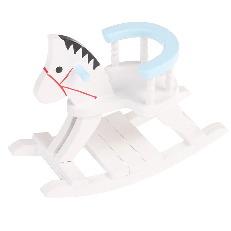 1:12 Puppenhaus Miniatur Holz Schaukel Pferde Stuhl Kindergarten Möbel  - Bild 4 von 4