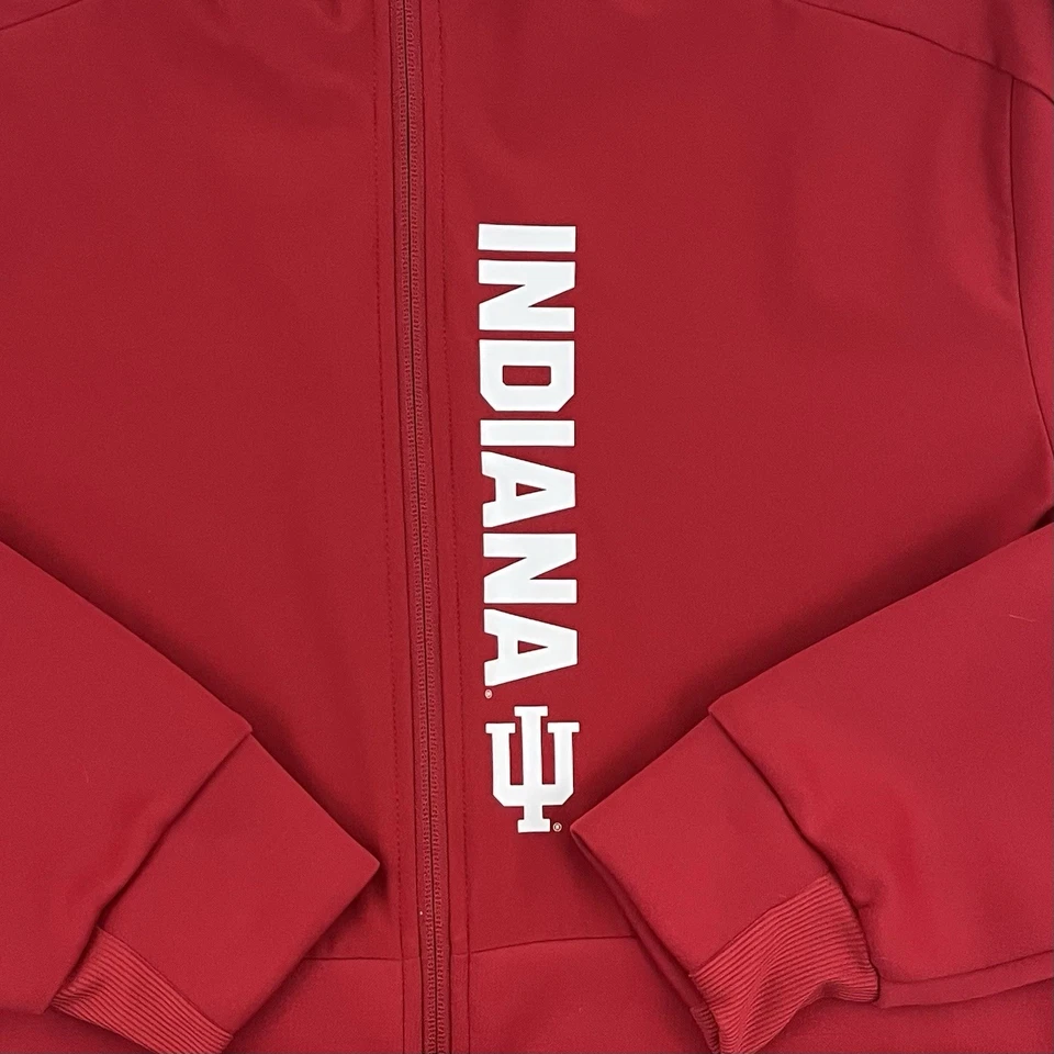 Indiana Hoosiers IU Adidas Equipo Jugador Emitido Cremallera Completa Malla Forrada Chaqueta Roja Foto 4 de 4