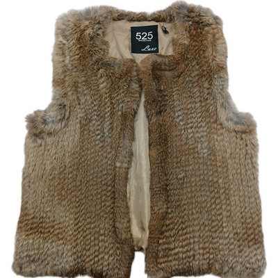 Vtg 525 America Luxe Rabbit Fur Vest Size Medium Real fur