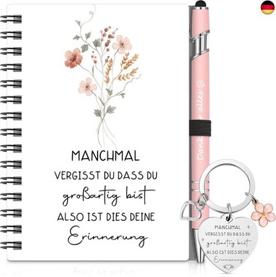 Sinmoe 3er Set Dankeschön Geschenke für Kollegen Mitarbeiter 1 Stück A6 Spiral N