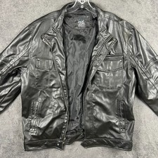 Vintage Point Zero Black Faux Leather Biker J...