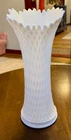 Vintage Large Westmoreland Milk Glass Diamond Swung Vase 12 1/2”