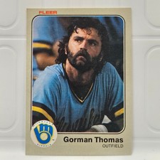 Gorman Thomas Brewers 1983 Fleer #48 Baseball Card