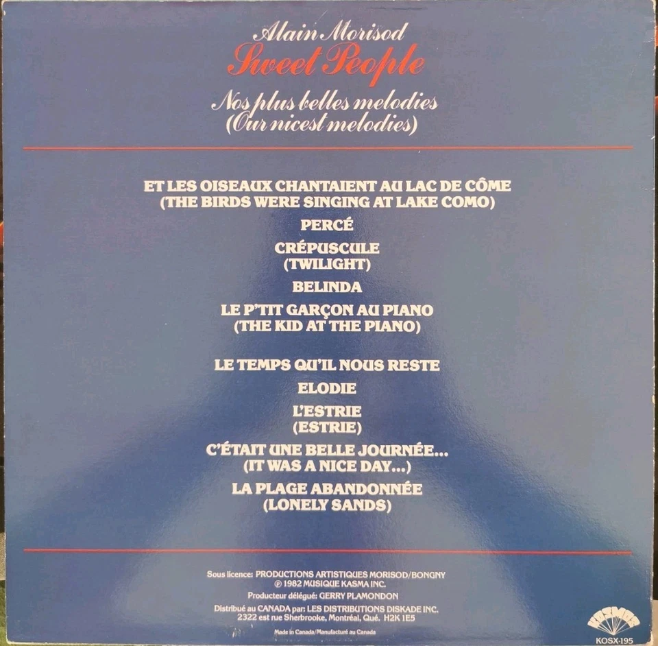 Vinyl LP Alain Morisod/Sweet People - Nos Plus Belles Melodies VG KOSX-195 Pop - Image 2 of 4