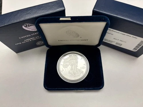 2016-W American Silver Eagle PROOF 1 Oz Silver - Coin & Box Lettered Edge