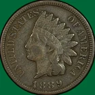 1889 Indian Head Cent Choice Very Fine VF+ Coin #42467