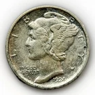 1924-D Mercury Dime ALMOST UNCIRCULATED Silver 10c AU Key Date Rare Denver Coin