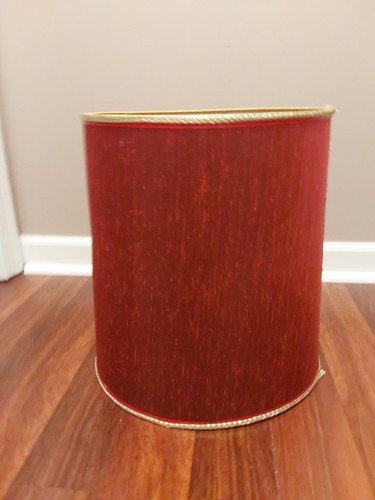 Vtg MCM Large Textured Fabric Drum Lamp Shade 15.25" Tall 14" Diameter - Picture 10 of 10