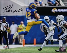 Puka Nacua Los Angeles Rams Autographed "8 x 10" Leaping Catch Photograph