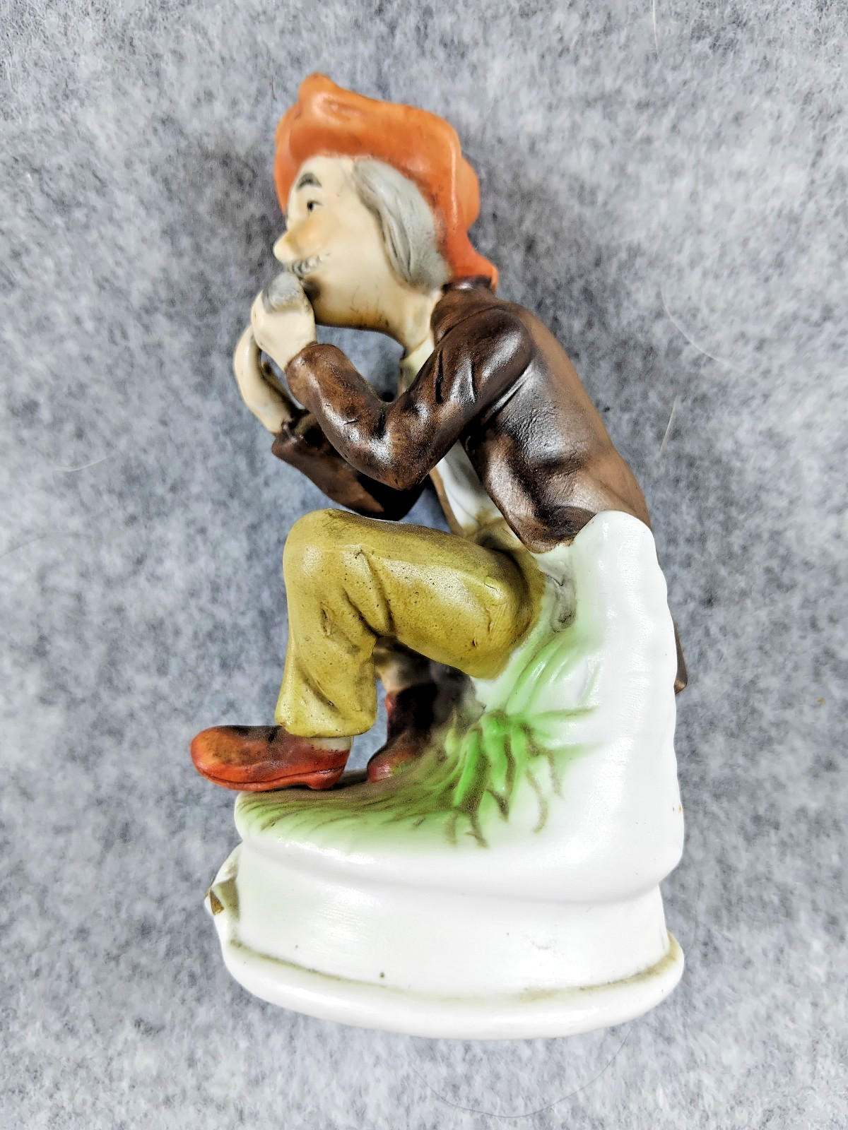 Vintage Italian Style Porcelain Figurine Man Playing A Flute Sku K55 image 3