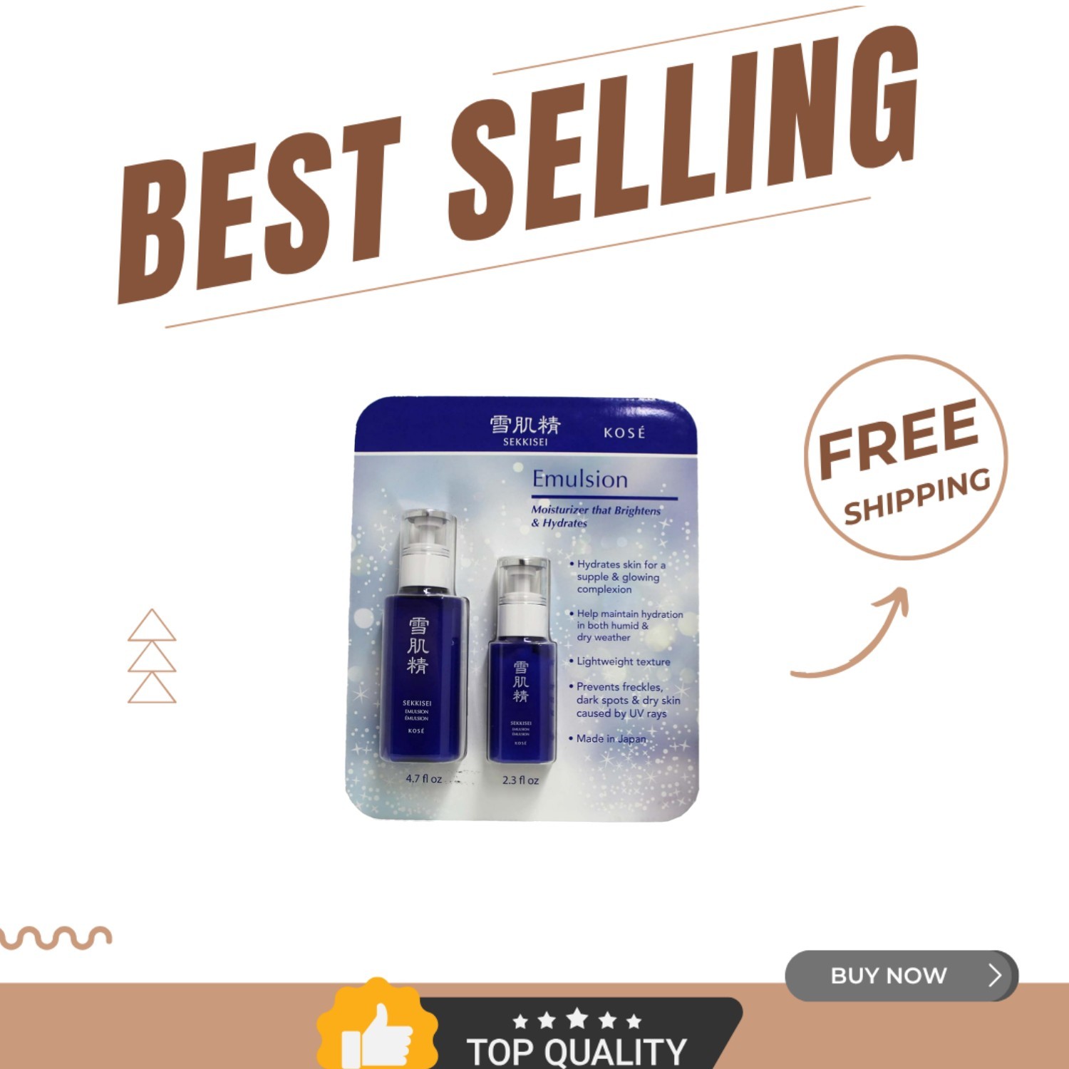 Juego de emulsión de gel Fresh Scent: crema hidratante japonesa 4,7 oz y 2,3 oz para luminosidad