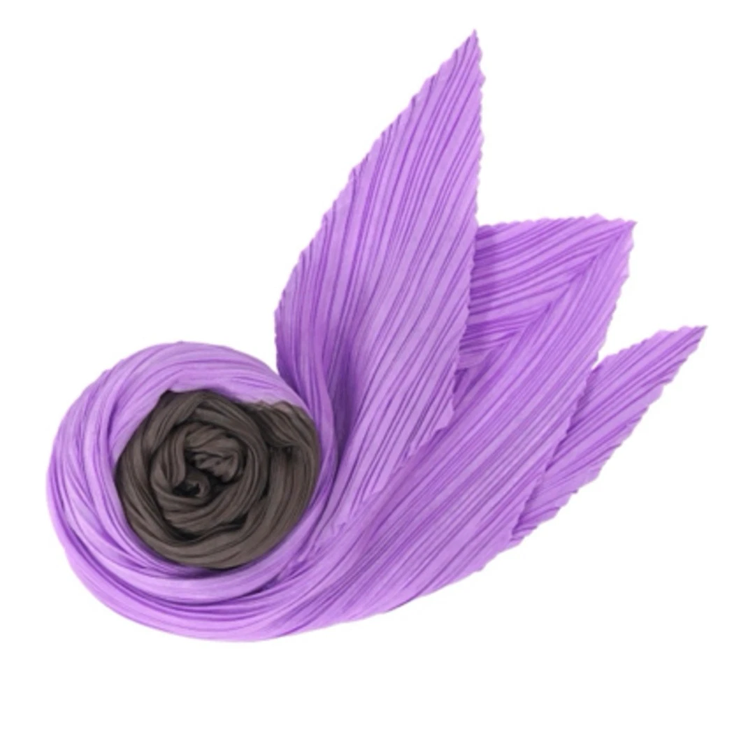 U PLEATS PLEASE BICOLOR SCARF SEPTEMBER LIGHT PURPLE EXCELLENT M 1002B