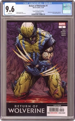 Return of Wolverine 1Y McNiven Variant 2nd Printing CGC 9.6 2018 4394436004