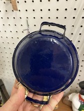MINIATURE SALESMAN SAMPLE NM COBALT-BLUE WHITE GRANITEWARE ENAMELWARE ANTIQUE
