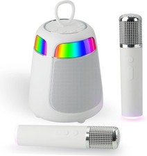 Mini Karaoke Machine with 2 Wireless Microphones Portable Karaoke Machine