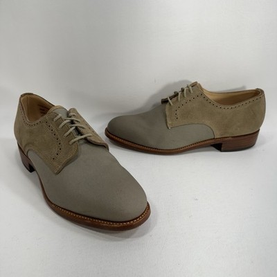 ET Wright |Cream Masters Collection Lace Up Oxford Neutral Dress Shoes Sz.10D ET Wright Dress Shoes Beige Suede Leather Masters Lace Up  main image 3