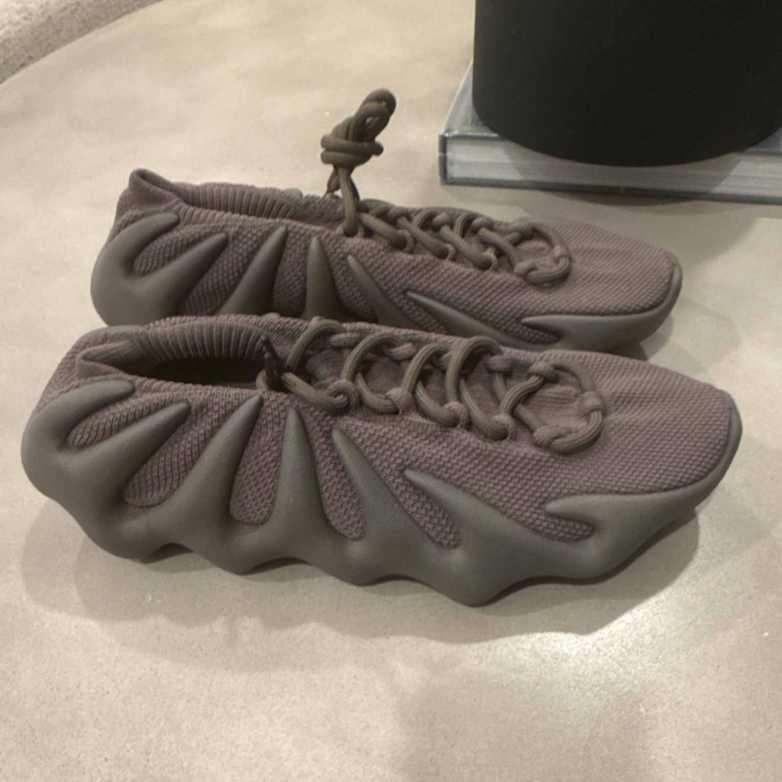 adidas Yeezy 450 Cinder GX9662 Brown Knit Textile Sneakers Lace Up Men's