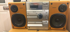 Sony CMT-CP1 Micro HiFi Component System CD/Cassette RDS Headphone Silver/Wood