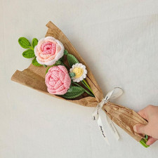 Knitting Flower Artificial Flower for Anniversary Housewarming Gifts for Mom