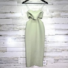 ASOS Light Green NEW Scallop Bodice Cutout Spaghetti Strap Midi Pencil Dress 2