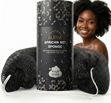 AURAE Premium African Net Sponge   Authentic 1 Count Pack of 1 , Black