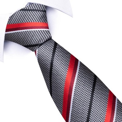 Neue gestreifte graue Herrenkrawatte exklusiv gewebt dünn Smart Business Gentleman