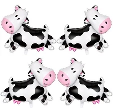 30" Cow Foil Balloon | Western Birthday Balloons | Farm Party Balloons X4