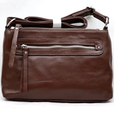 NEW Concealed Carry Purse, Genuine Leather, 4 compartments, 8 X 11 Inches, BROWN