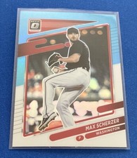 2021 Donruss Optic Carolina Blue & White #197 Max Scherzer Washington Nationals