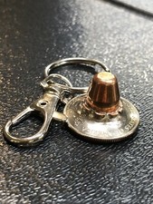 .40 Cal Bullet Quarter Keychain Key Chain Unique Gift