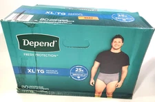 Depend DryShield Incontinence Underwear for Men, Maximum Absorbency XL 80 Count