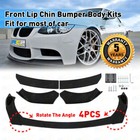 4PCS Gloss Black Universal Car Front Bumper Lip Spoiler Splitter Protector Kit
