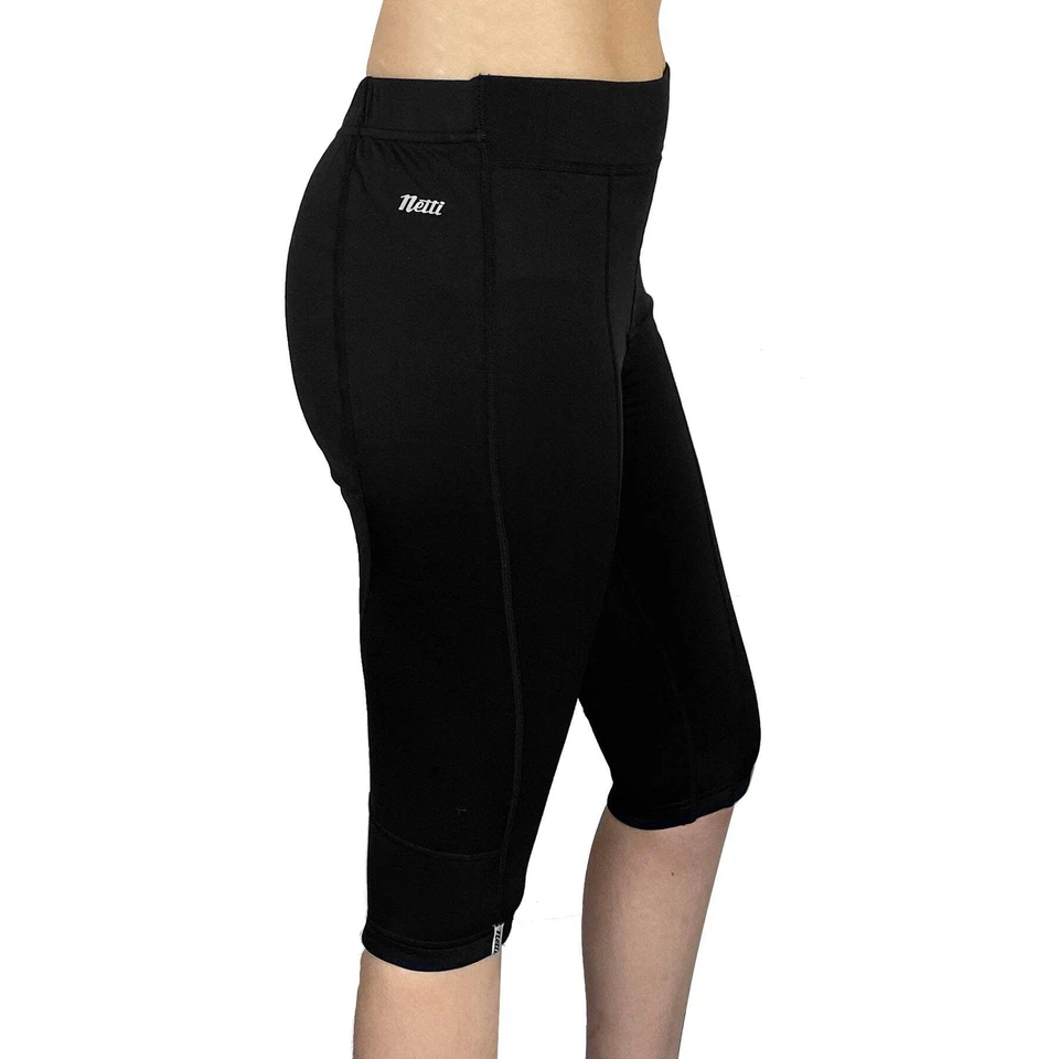 Netti Winter Pro Capri 3/4 Womens Thermal Cycling Shorts - Black - image 3 of 4