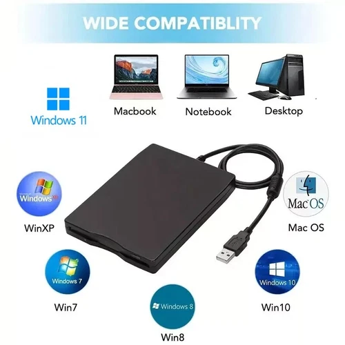 Lecteur de Disquette Externe USB FDD 1,44 MB 3,5 Pouces Plug&Play