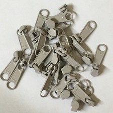 1" YKK Long Zipper Pulls Slide 4.5 CF DFL Light Gray 25-50-100-500-1000 
