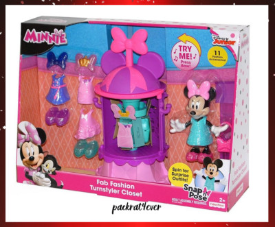 Disney Junior Minnie's FAB FASHION TURNSTYLER CLOSET Snap 'n Pose 4 outfits