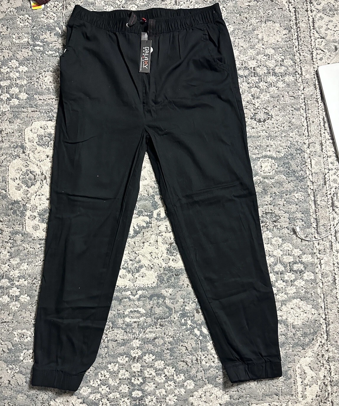 Galaxy Men’s Joggers Pants Slim Fit Size XL Black