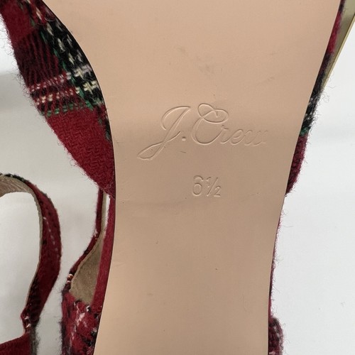 J.Crew Millie Deep Ruby Plaid Patent Toe Ankle Strap Block Heels Pumps Size 6.5 - 第 13/13 張圖片
