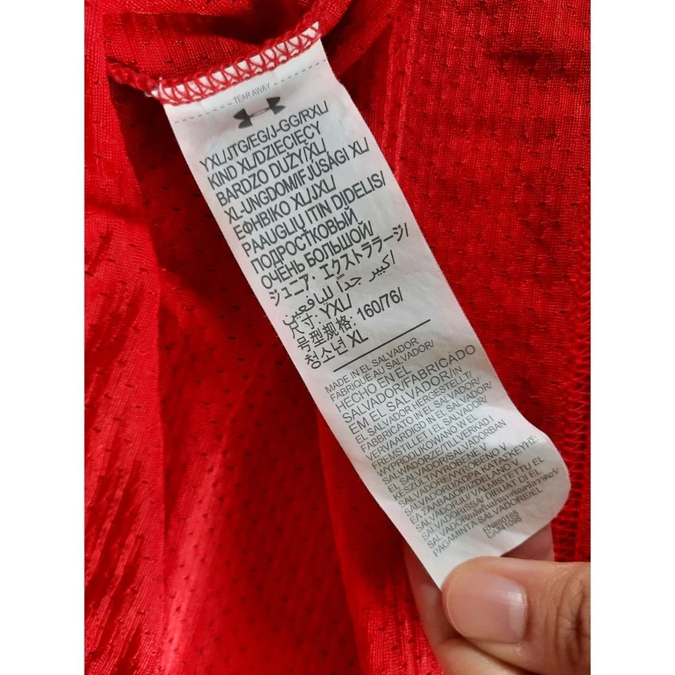 Jersey Underarmour Auténtico Juvenil XL Rojo Arte Activo Logo Malla Foto 3 de 4