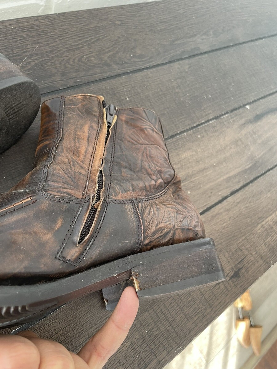 Aldo Mens Brown Leather Square Toe Ankle Mens Boots Sz 44 | eBay display picture 1