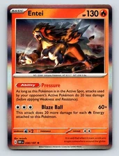 Basic Entei HP 130 Blaze Ball Attack Pressure Fire Legendary Red Fiery