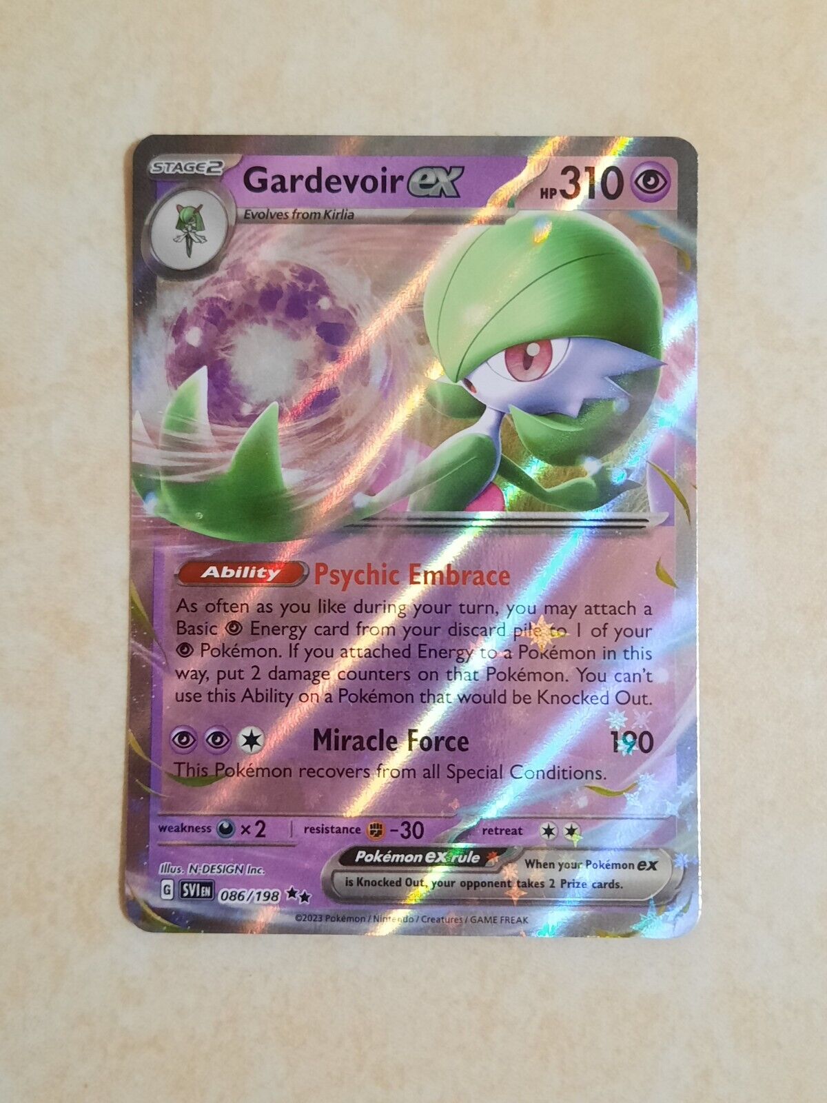 Gardevoir ex 086/198 Holo - Scarlet & Violet - Pokemon Evolution 3 Card Lot  - Ralts & Kirlia