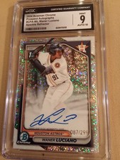 2024 Bowman Chrome Waner Luciano #87/299 AUTOGRAPH SPECKLE #CPA-WL Graded CGC 9