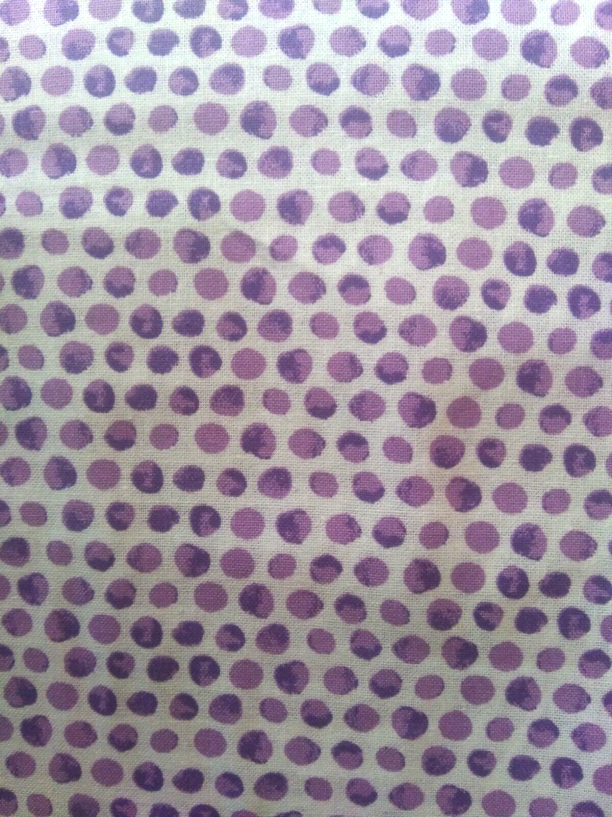 Calico Purple Shaded Dot White Cotton Quilt Fabric - 4 Yards x 44 Wide